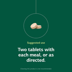 Standard Process Inc. Zypan dosing scene with two tablets per meal for digestive support.