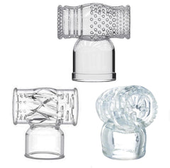 Standard wand head attachment in clear 3-pack, compatible with common wand models.