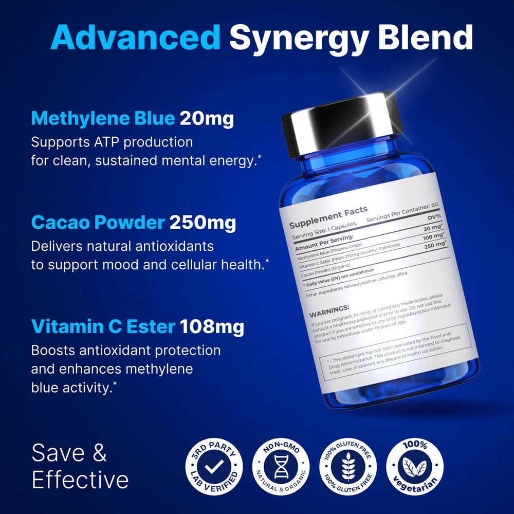 Stanis Labs Ultimate Methylene Blue display highlights 240 servings and convenience.