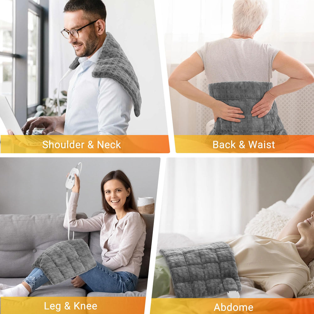 Soft waffle-grey fabric adds quiet comfort to home use.