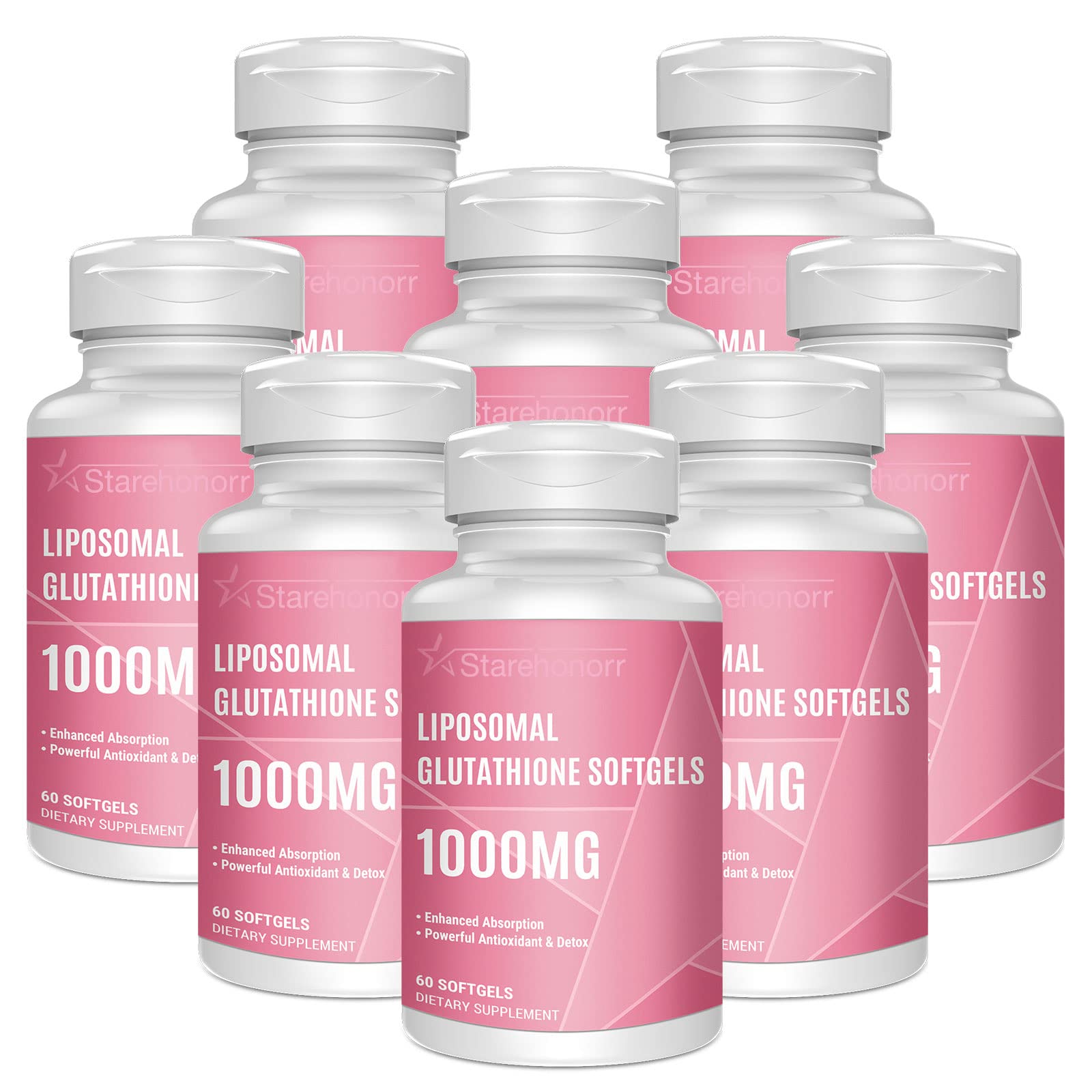 Starehonorr Liposomal Glutathione Softgels bottle front highlights advanced delivery.