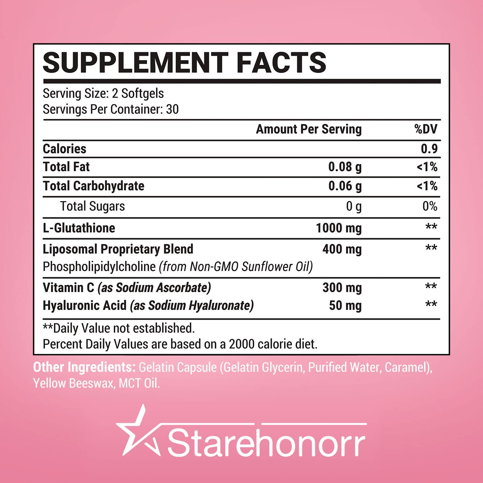 Starehonorr softgels closeup texture emphasizing premium formulation and easy swallowing