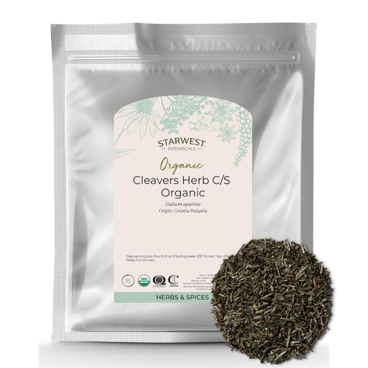 Starwest Botanicals cleavers herb dried leaf for herbal tea and cooking