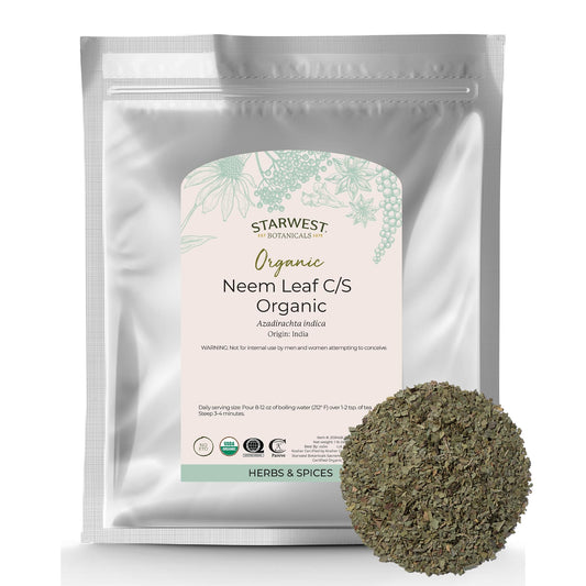 Starwest Botanicals Neem Leaf CS 1lb pack for bulk herbal use.