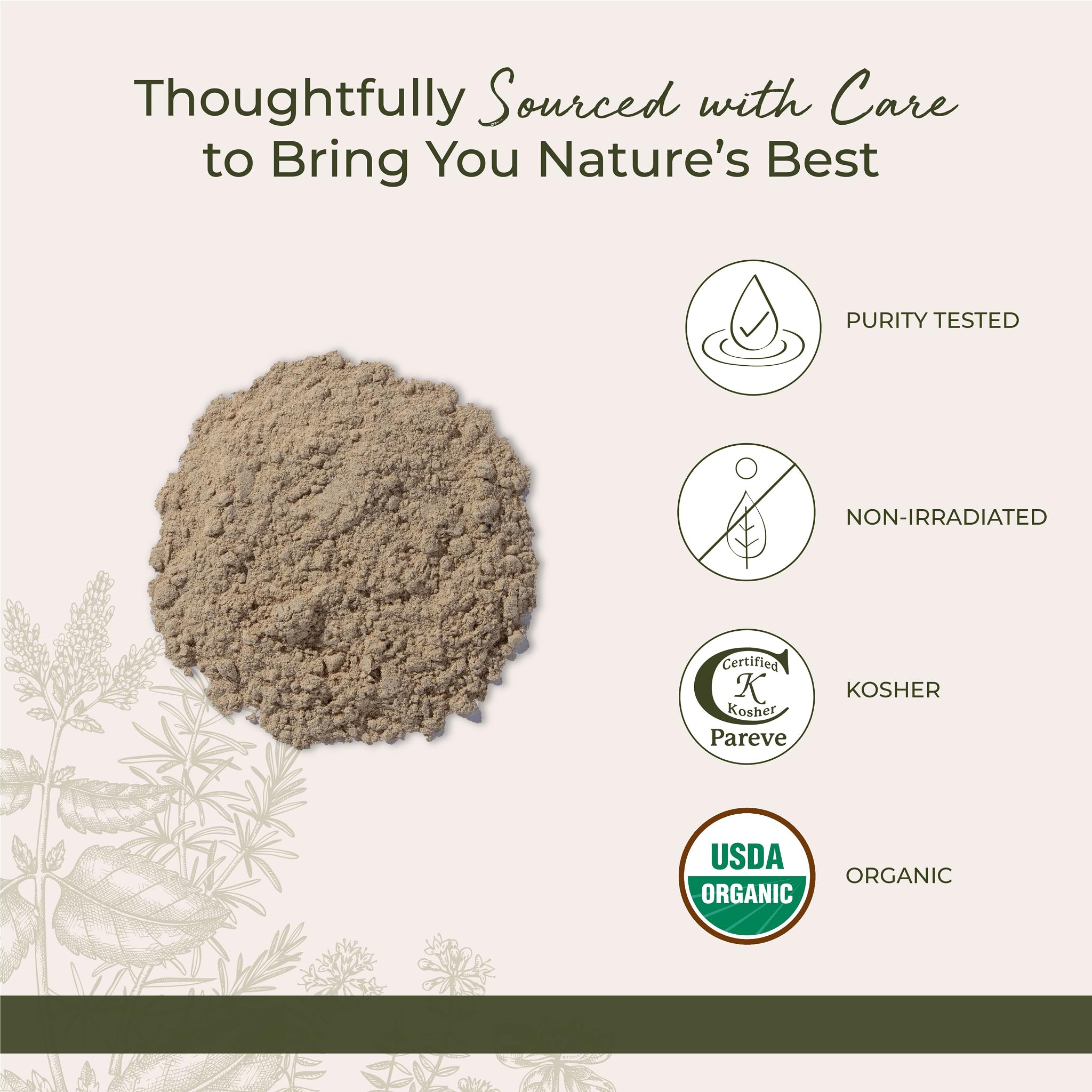 Starwest Botanicals organic kosher certification badge confirms quality.
