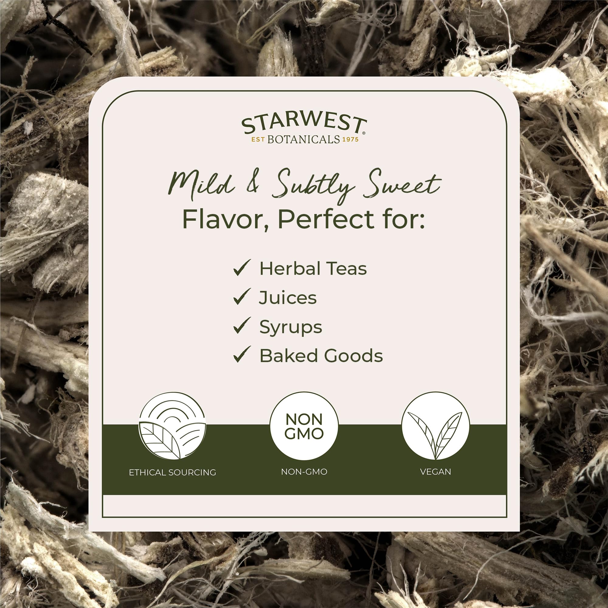 Organic marshmallow root label with Kosher certification