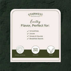 Starwest Botanicals spirulina powder being blended into a smoothie.