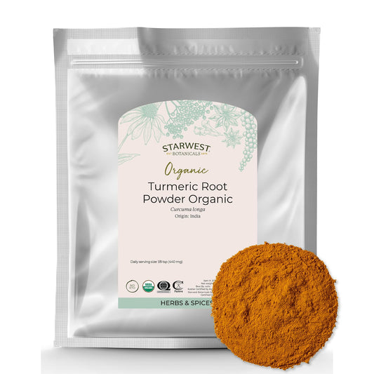 Starwest Botanicals turmeric powder bulk bag for curries and vibrant color