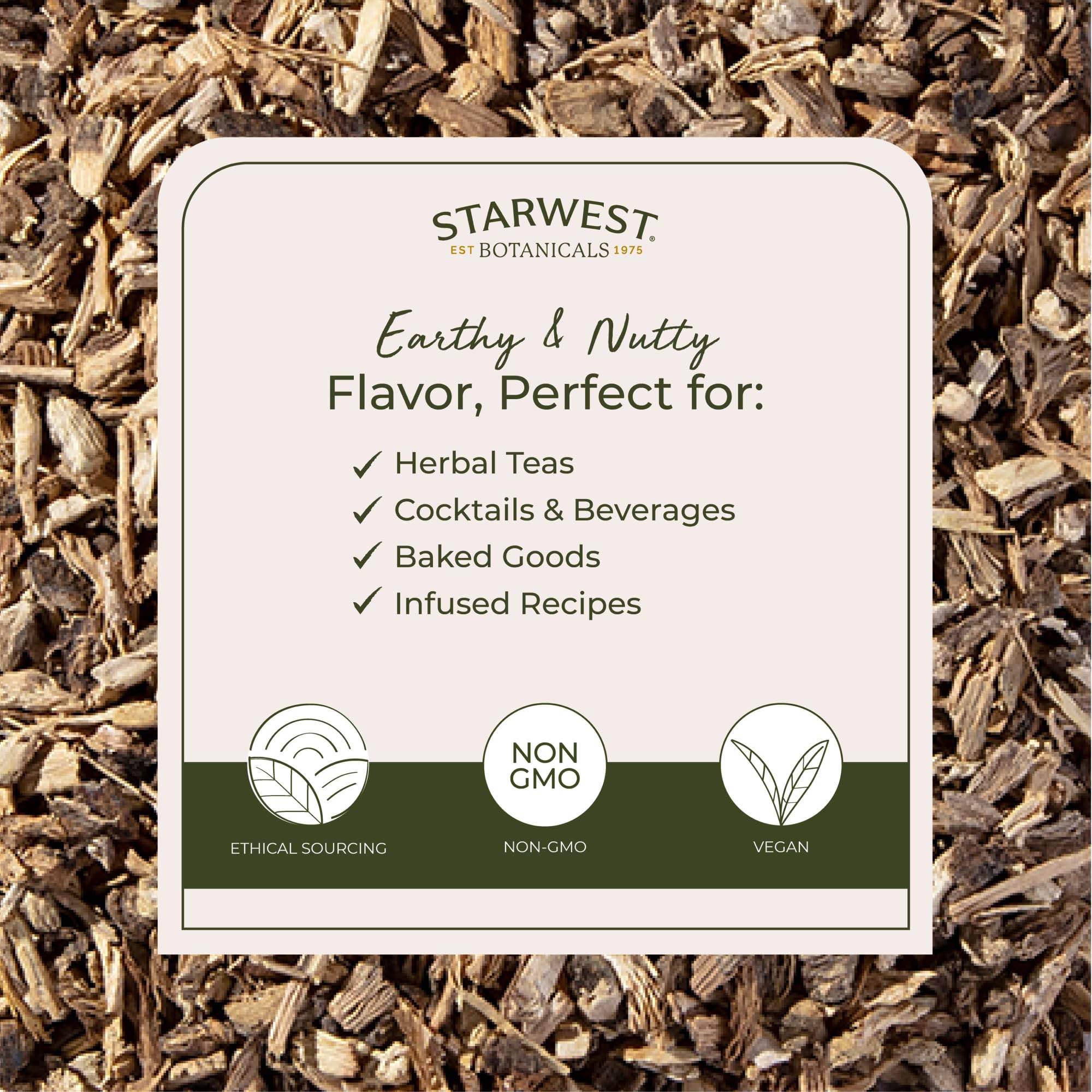 Starwest Botanicals Kava Kava Root label shows kosher certification for mindful use.