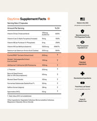 STASIS bottle label close-up highlights two-phase system and serving split.
