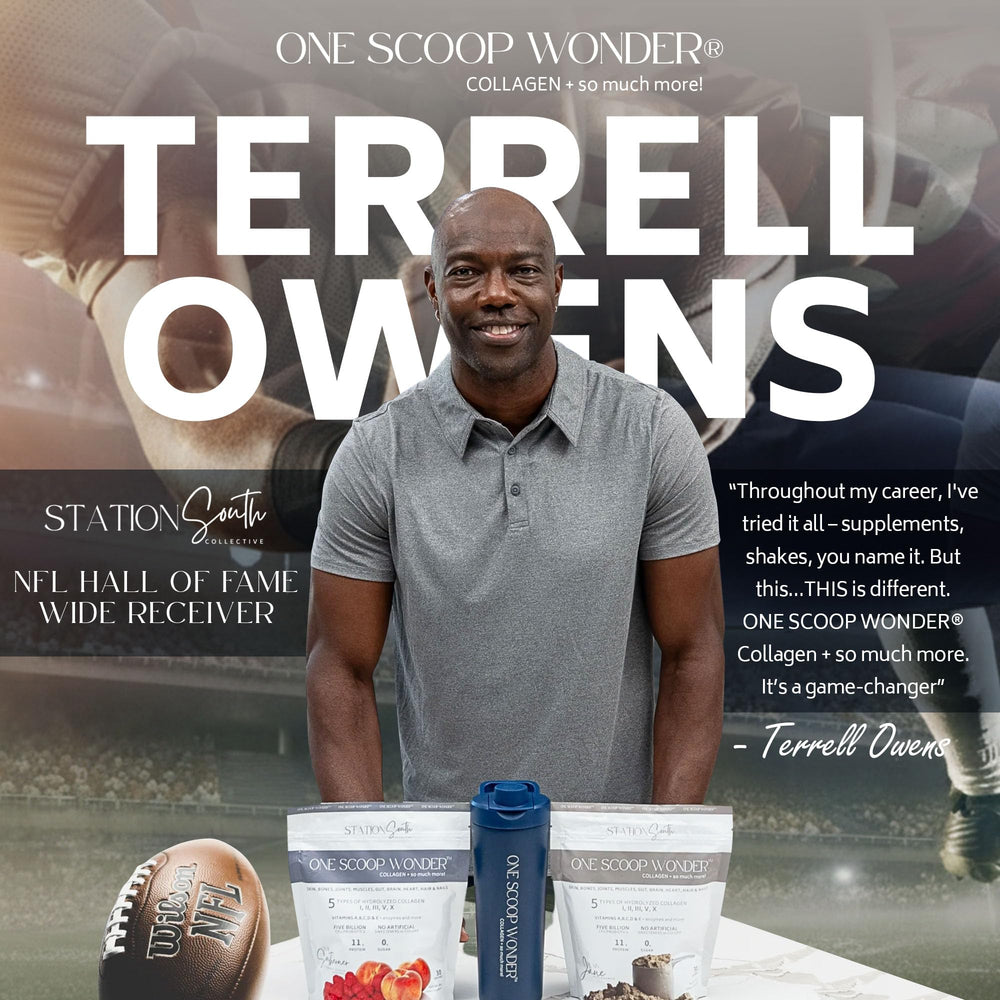 Station South Collective ingredients panel close-up emphasizes vitamins, enzymes, and probiotics.