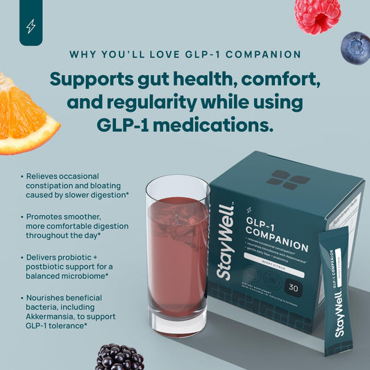 Stay-Well Naturals GLP-1 Drink Mix Berry Citrus packet for on-the-go regularity
