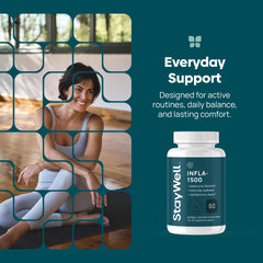 Stay-Well Naturals Infla-1500 bottle with capsules ready for daily use