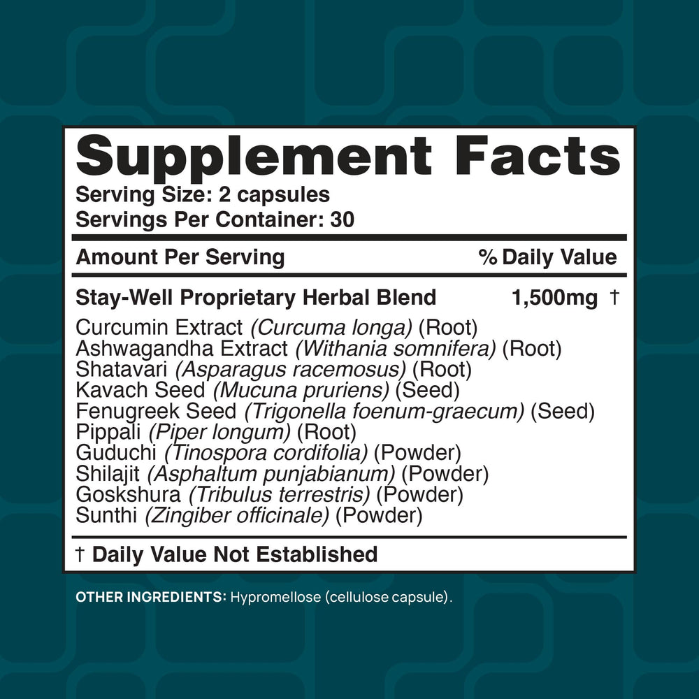 Stay-Well Naturals Infla-Support Kavach herb mix for traditional balance.