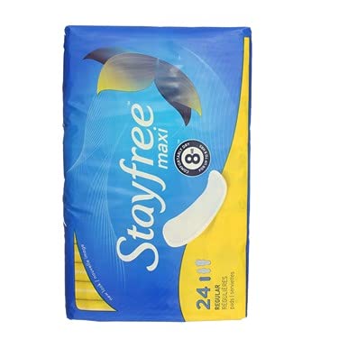 Stayfree Regular Maxi Pad 24ct all-day comfort with breathable pad