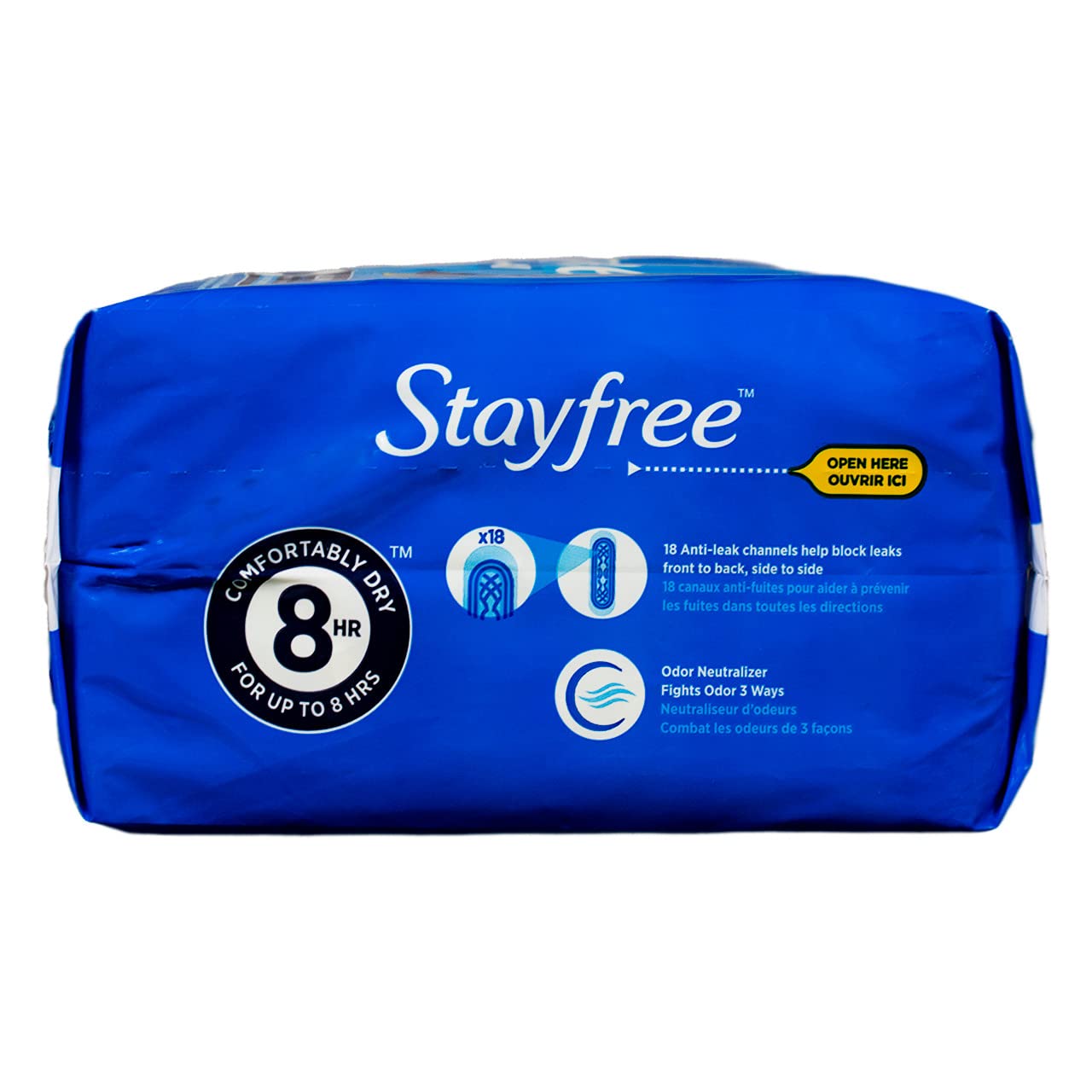 Stayfree Regular Maxi Pad 24ct anti-leak channels reduce leaks