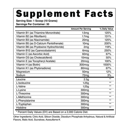 Steel Supplements BCAA EAA powder scoop ready for easy pre- or post-workout mixing