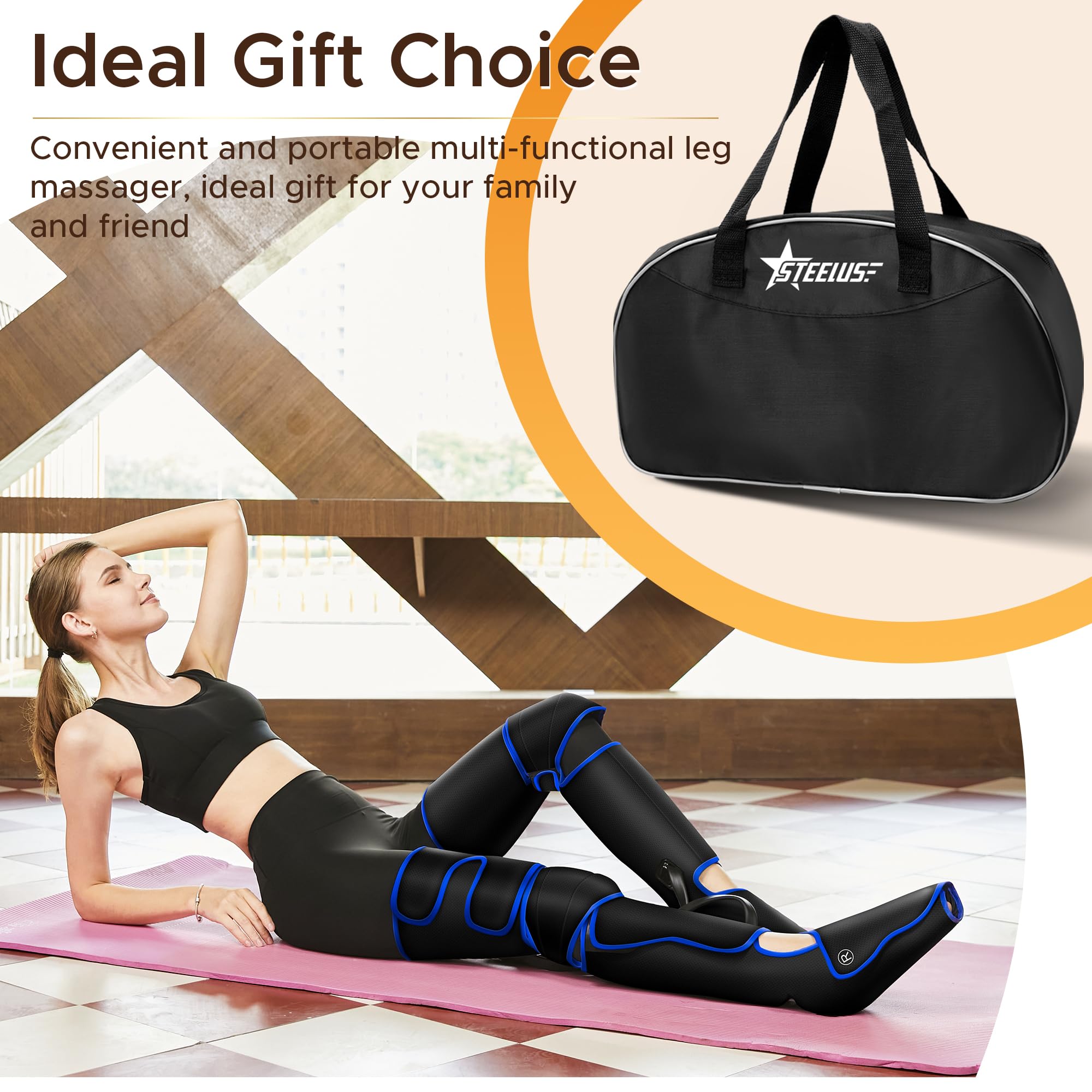 STEELUS Leg Massager portable and lightweight with travel bag