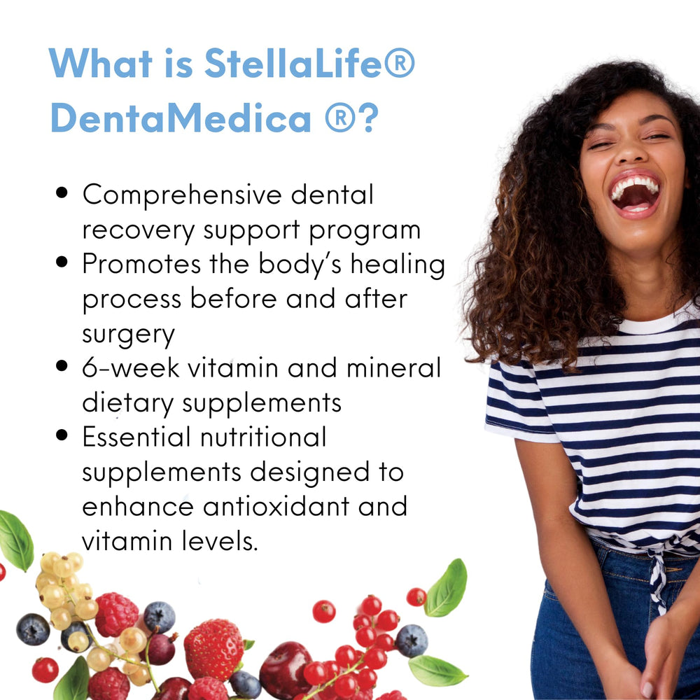 StellaLife DentaMedica glass bottle on shelf implying daily use
