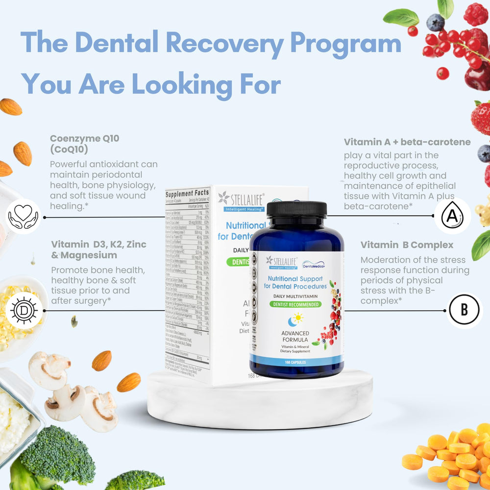StellaLife DentaMedica vegan D3 from lichen closeup aiding calcium absorption