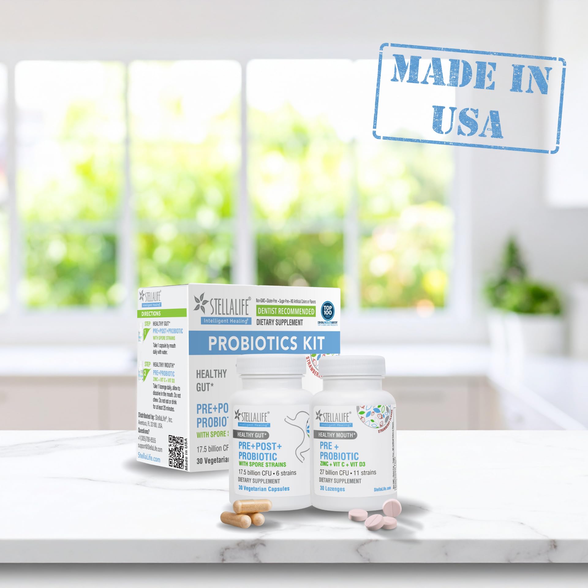 StellaLife Probiotics 30-day kit demonstrates complete digestive and dental care