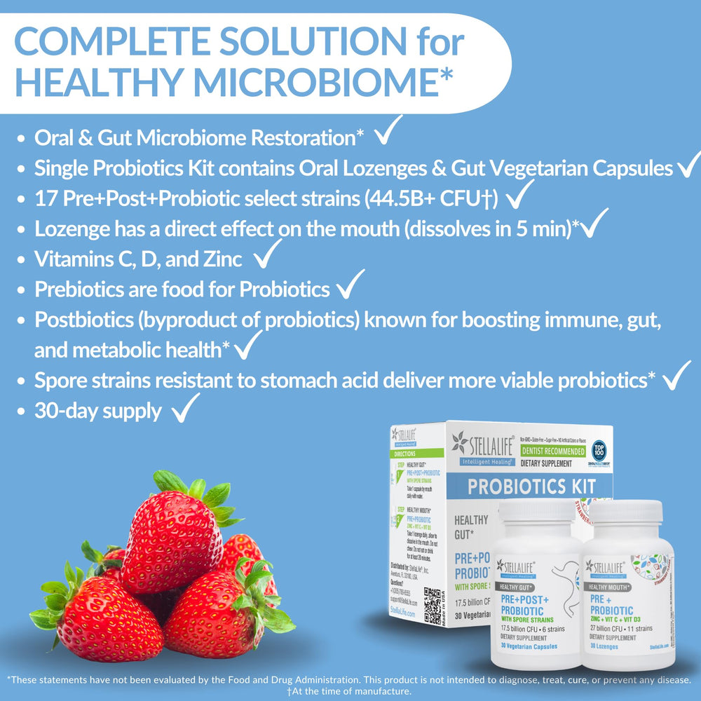 StellaLife Probiotics strawberry lozenge for tasty oral care
