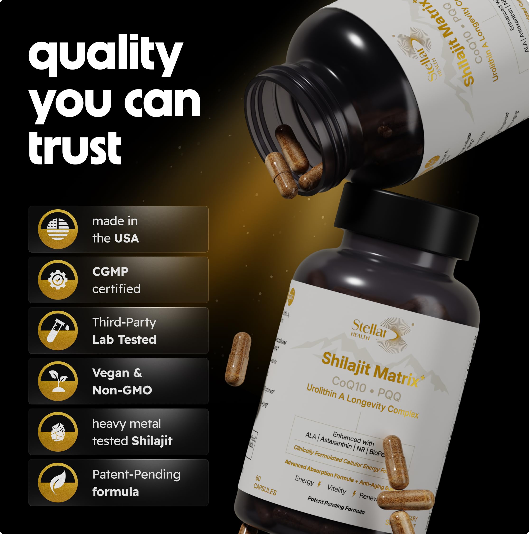 Stellar Health Clinical Mitochondrial Complex usage spoon – simple serving for routines.
