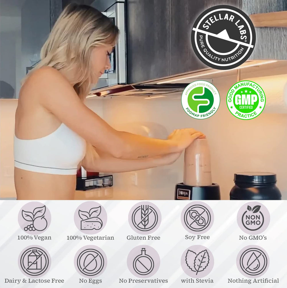 Stellar Labs shaker with vegan protein mix for on the go