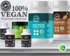 Stellar Labs vanilla protein shake in glass, ready for delicious plant-based fueling.