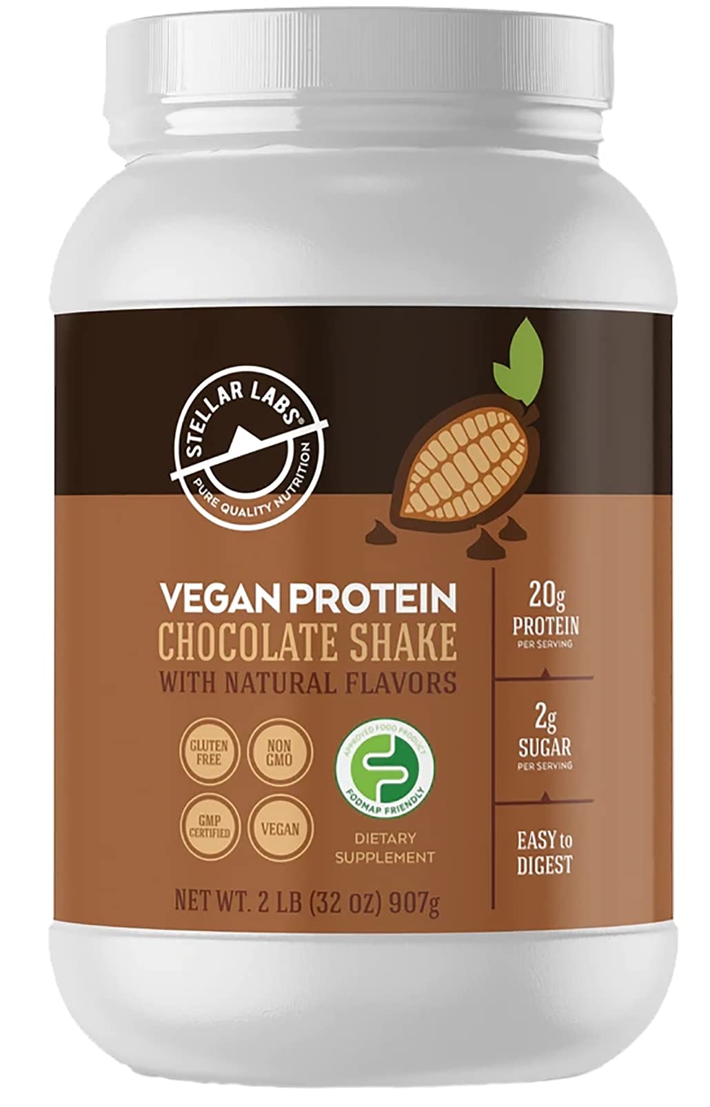 Stellar Labs Vegan Protein Powder tub boosts daily protein intake