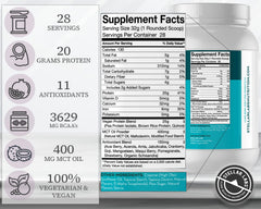 Stellar Labs vegan protein scoop showing a measured serving for easy daily use.