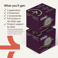 Stelo biosensor packaging ready for box and setup
