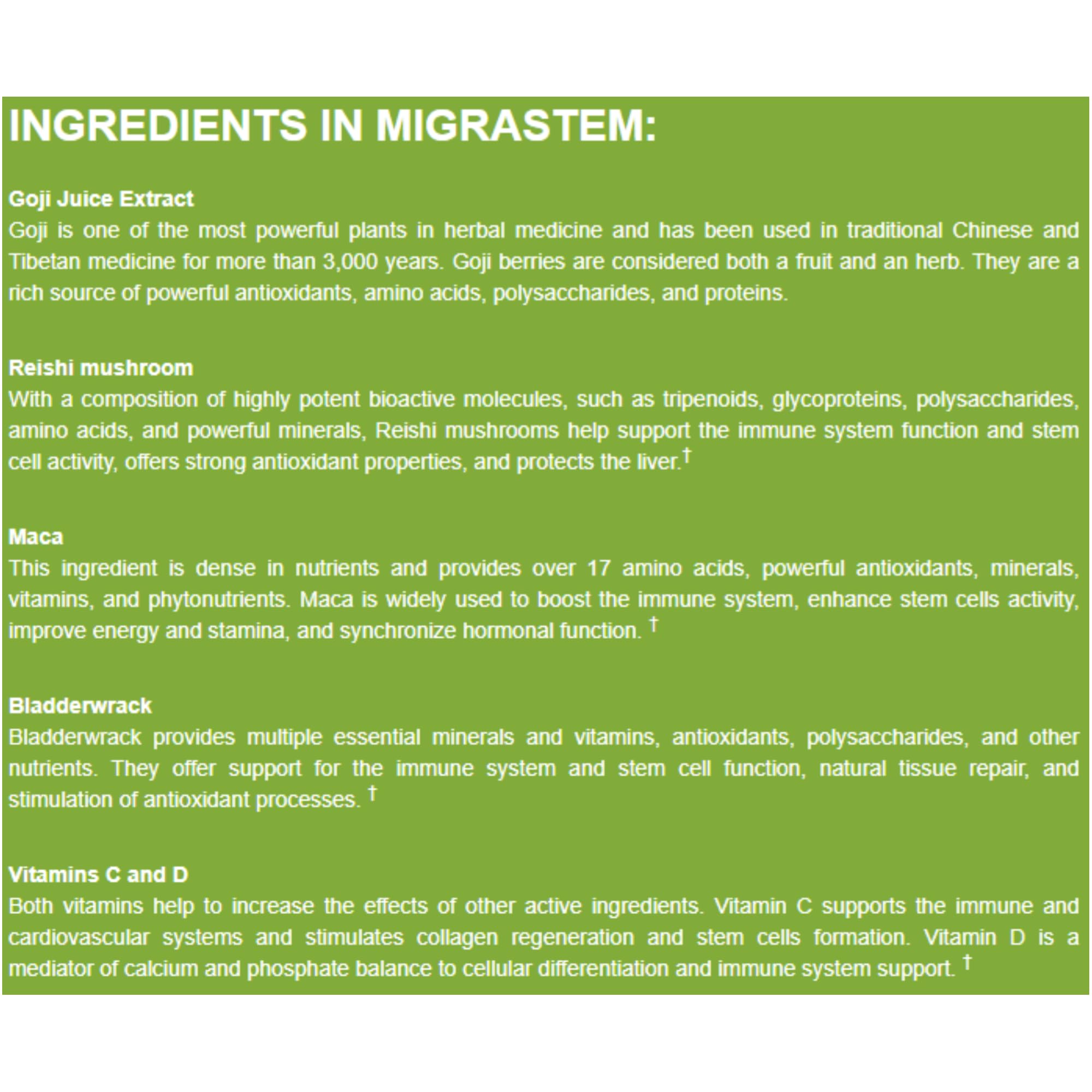 StemTech MigraStem bladderwrack seaweed highlights mineral-rich sea vegetables.