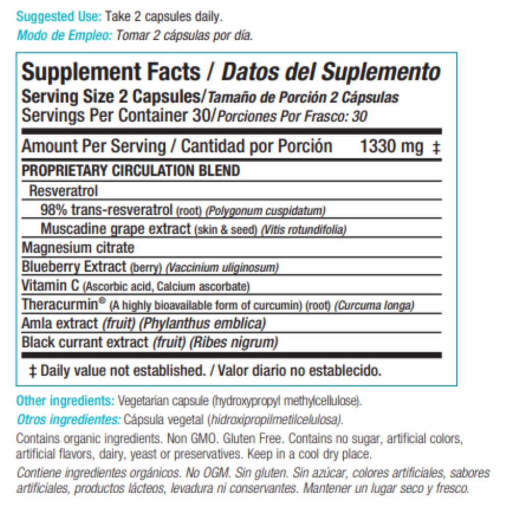 Stemtech StemFlo capsules close-up highlighting trans-resveratrol and curcumin for antioxidant-rich blend