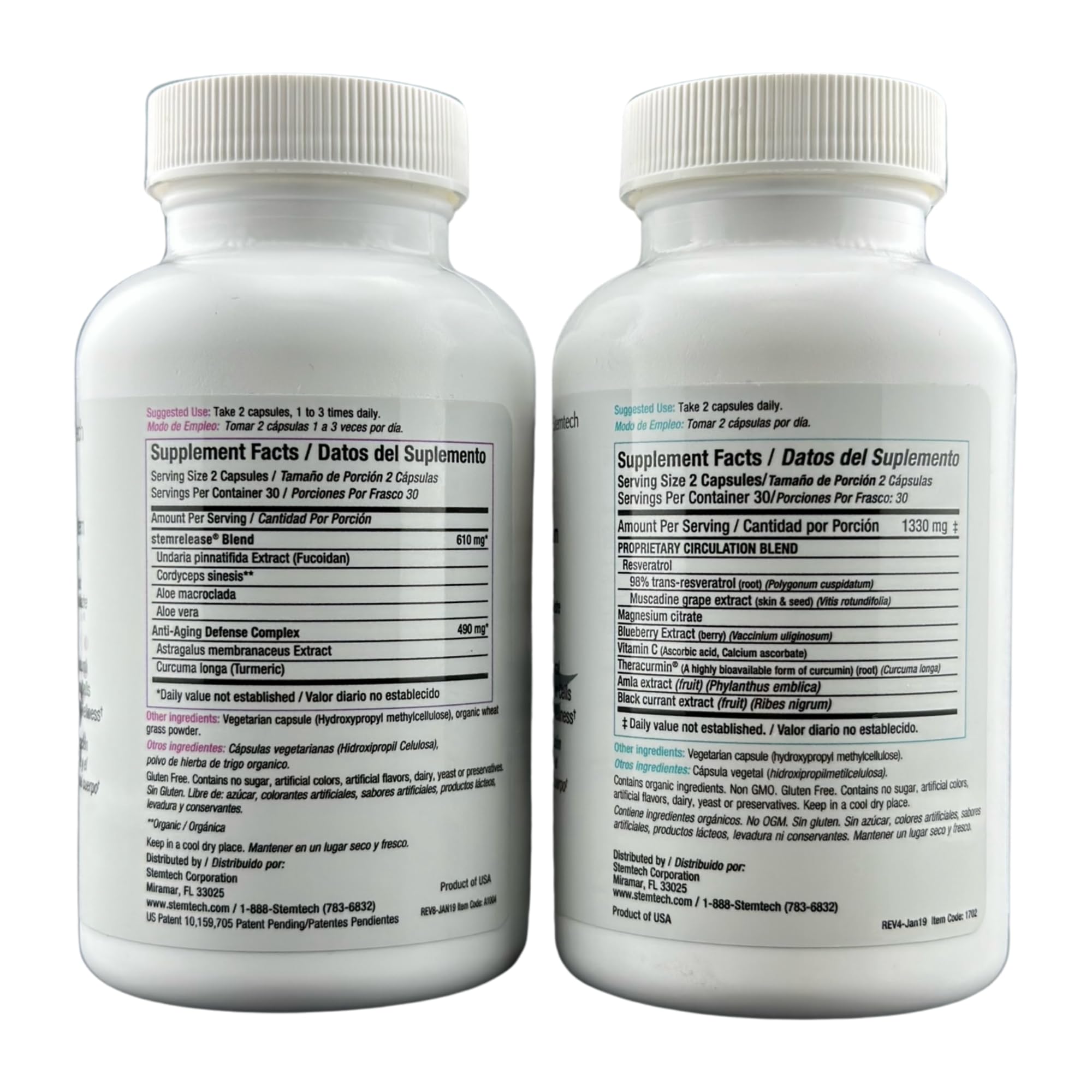 Stemtech StemFlo trans-resveratrol ingredient close-up emphasizing premium resveratrol source