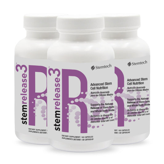 StemTech StemRelease3 bottle front view for daily vitality support.