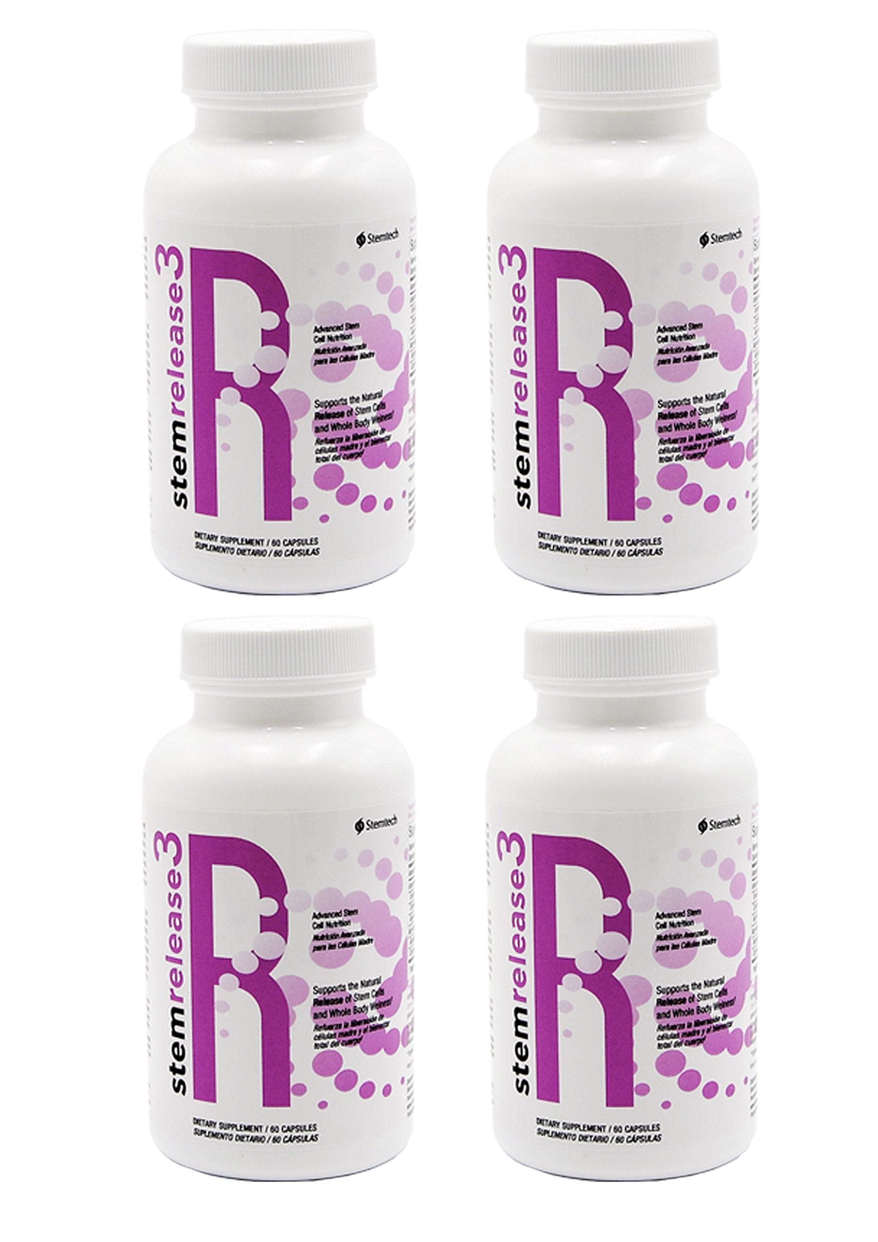 StemTech StemRelease3 bottle with capsules for daily wellness support.