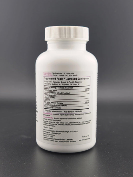 Stemtech Stemrelease3 capsules close-up showing smooth texture for daily use.
