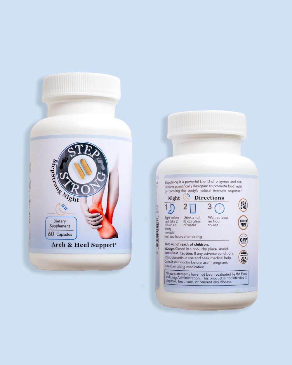 StepStrong Daily Defense capsules inside the bottle ready for daily use.