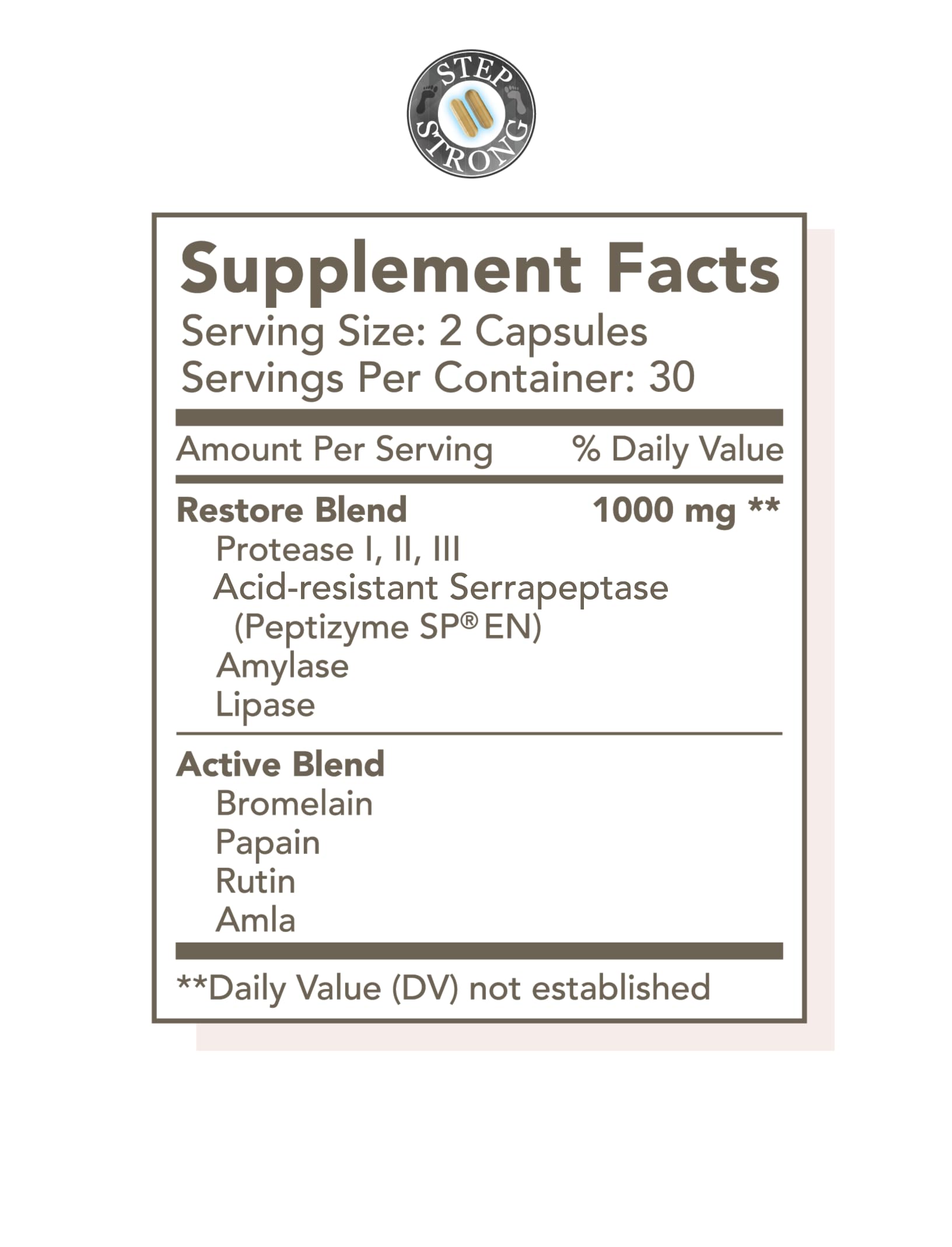 StepStrong Daily Defense evening dose with two capsules as part of routine.
