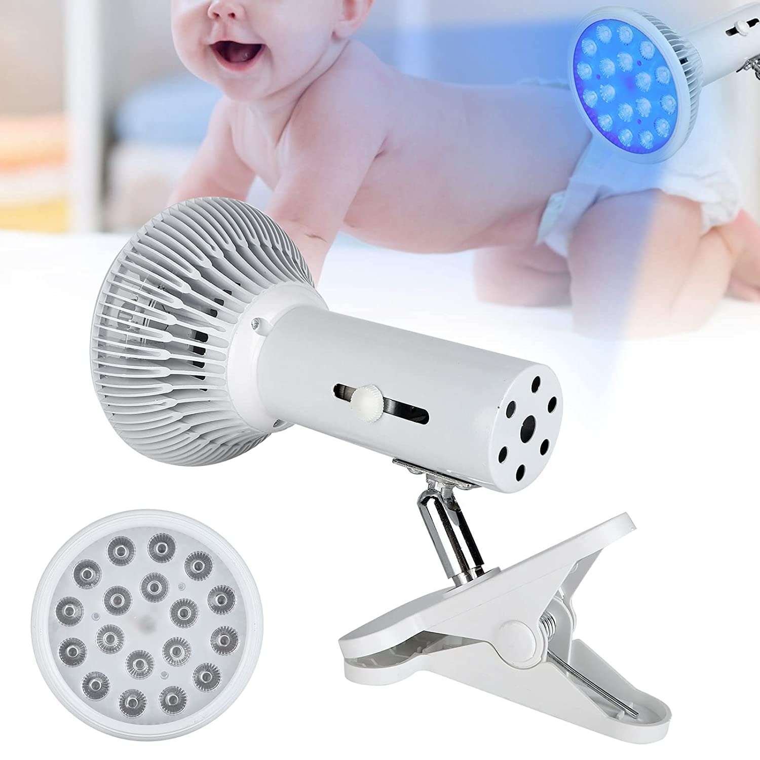 Stickfrease jaundice blue light lamp on table for newborn care and gentle therapy