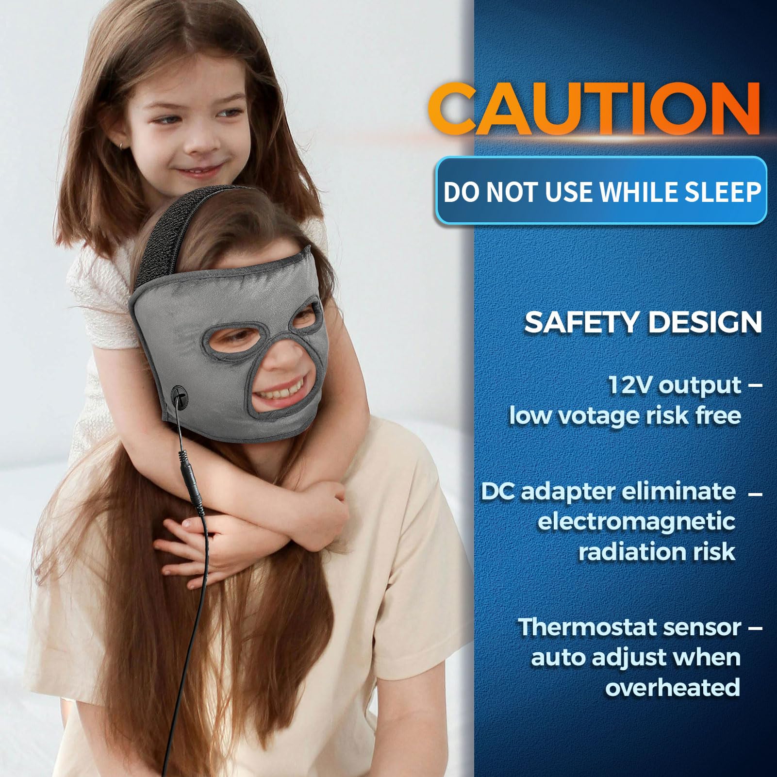 Sticro Ex-Large mask uses 12V safety adapter for safer operation