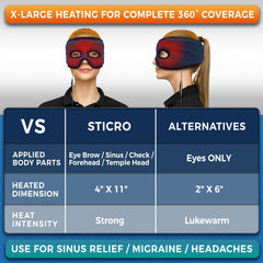 Sticro sinus mask with 3 temperature levels for customized warmth.