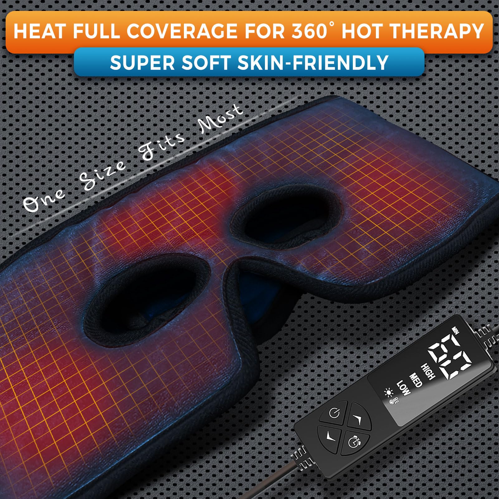 Sticro moist-heat option illustrated with spray bottle for added moisture.