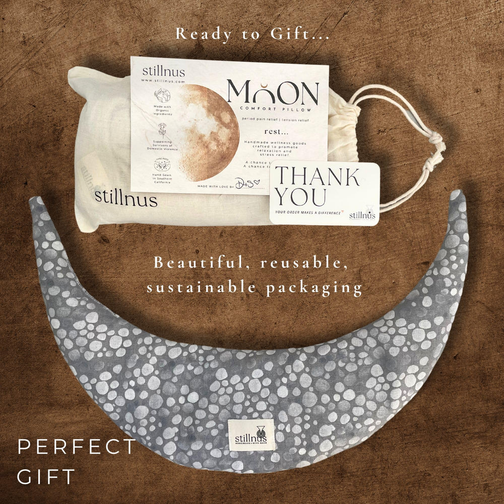 Stillnus Crescent Moon Pillow gift-ready packaging for wellness-minded friends.