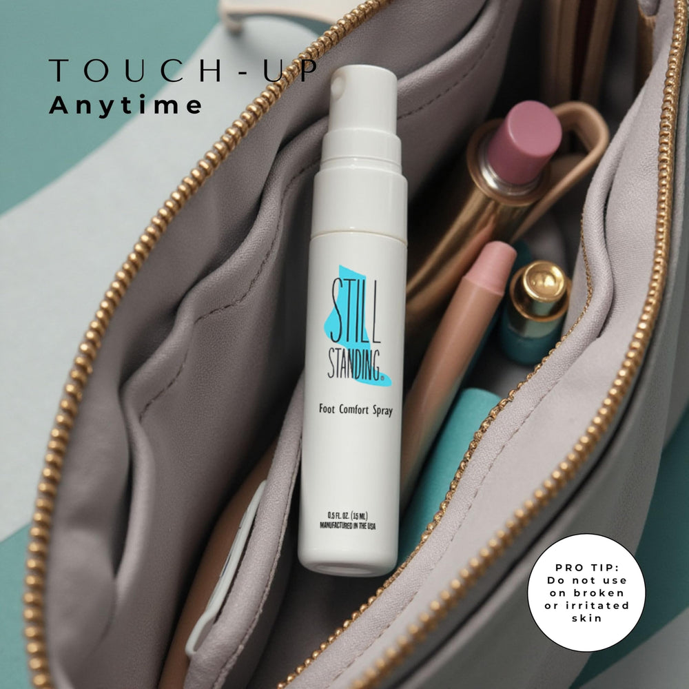Still Standing compact foot-care set ideal for desk or gym bag.