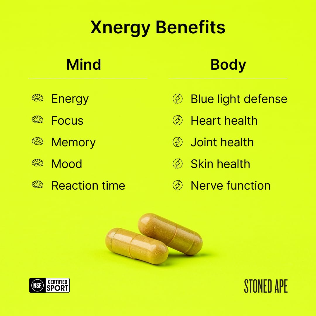 Stoned Ape Xnergy astaxanthin component signaling antioxidant vitality.