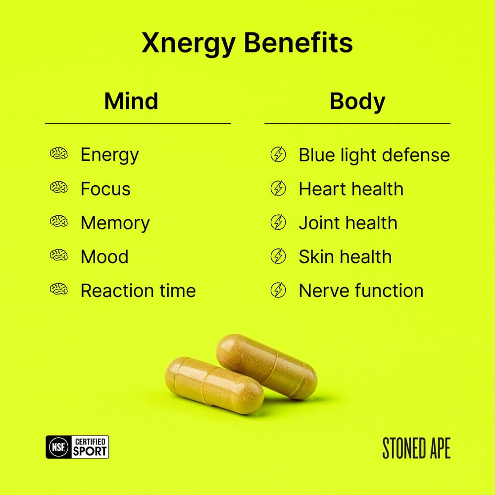 Stoned Ape Xnergy astaxanthin component signaling antioxidant vitality.
