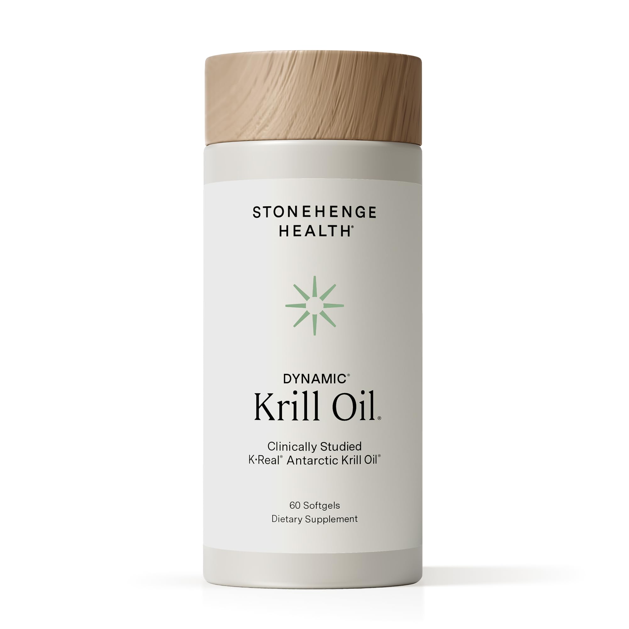 Stonehenge Dynamic Krill Oil 1600mg bottle; triple strength omega-3 for heart health