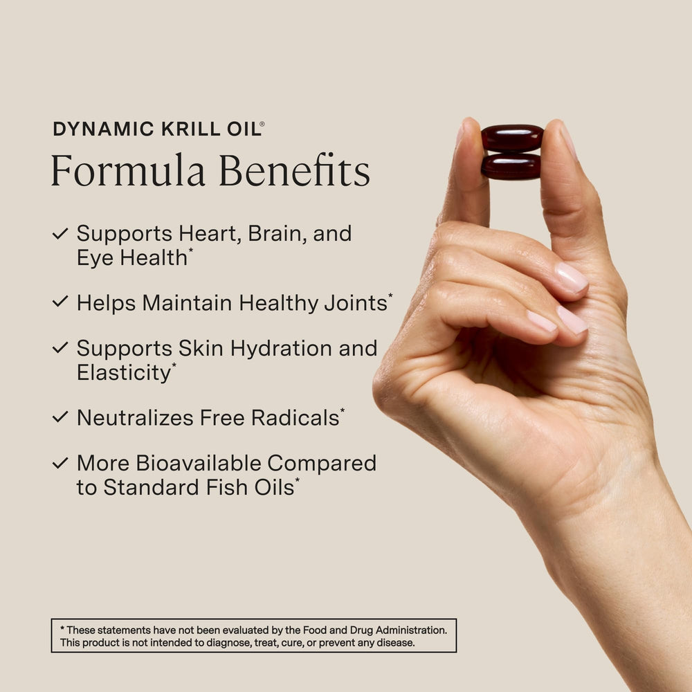 Closeup of Stonehenge Dynamic Krill Oil softgels showing capsule texture and form